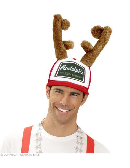 Casquette avec cornes de Rodolphe le Renne du Père Noël