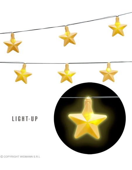 Guirlande Etoiles Lumineuses de 2,5 m - 10 lampes - à batterie