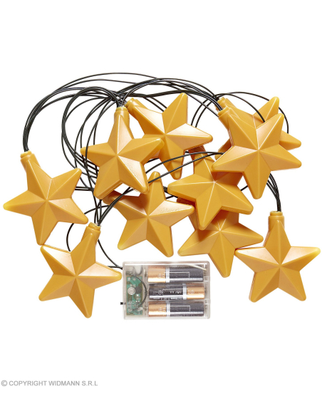 Guirlande Etoiles Lumineuses de 2,5 m - 10 lampes - à batterie