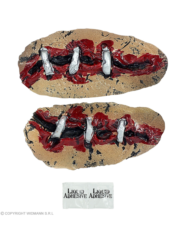 Lot de deux Prothèses en Latex FX - Cicatrices avec agrafes
