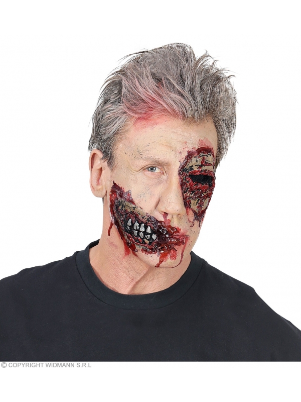 Prothèse latex - Mâchoire de Zombie avec dents apparentes