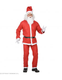 Déguisement Père Noël pas cher (veste, pantalon, ceinture, bonnet, barbe, moustache)