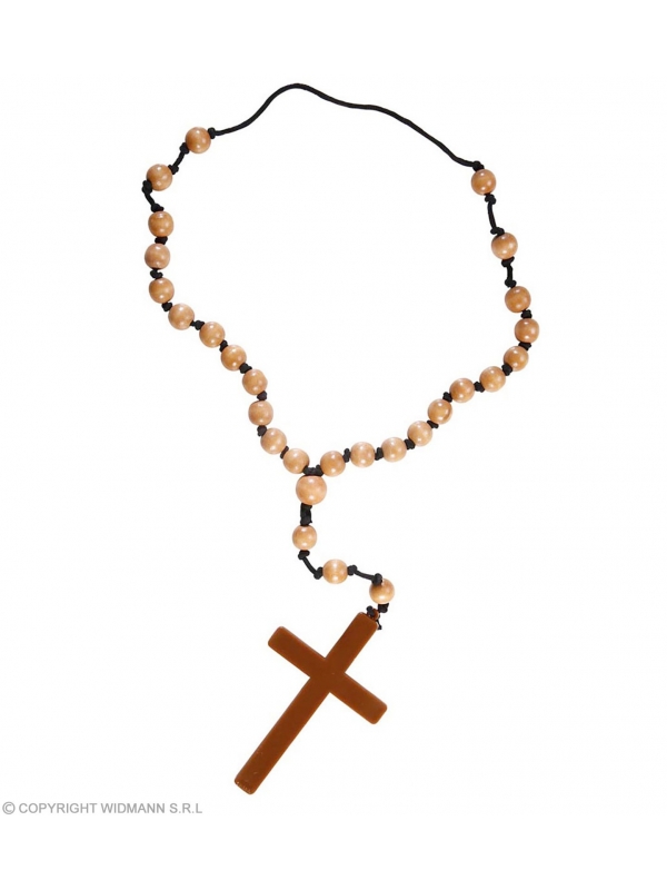 Croix Marron/ Rosaire pour déguisements de religieux