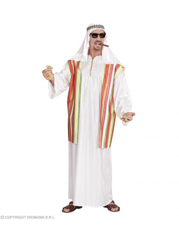 Déguisement Cheik Arabe Homme (tunique avec veste, couvre-chef)