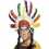 Coiffe indienne plumes multicolores