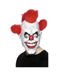 Masque clown effrayant avec cheveux (latex)