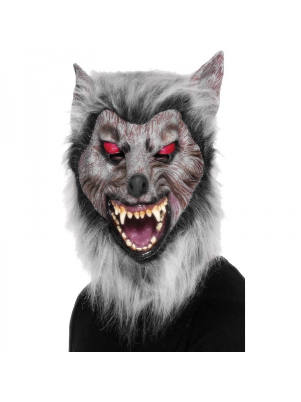 Masque loup gris avec fourrure | Accessoires