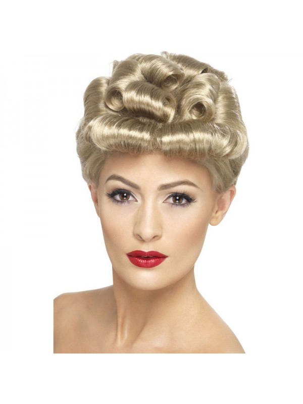 Perruque Blond bouclée années 40 | Accessoires
