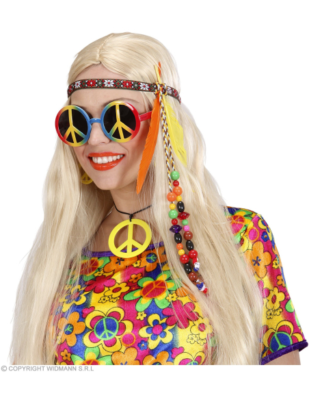Bandeau avec perles et plumes (mixte, hippie et indien)
