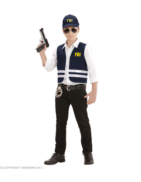 Set Agent du FBI  Enfant (gilet, casquette)