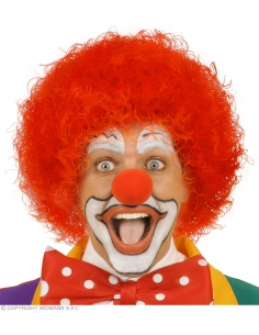 Perruque de clown rouge pour adulte