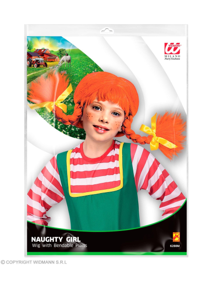 Perruque Fifi rousse avec tresses pliables (fille)