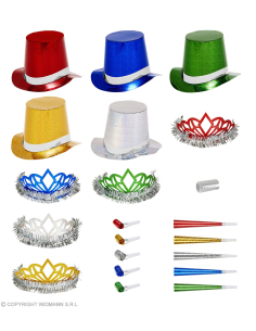 Kit de fête multicolore, holographique pour 10 personnes