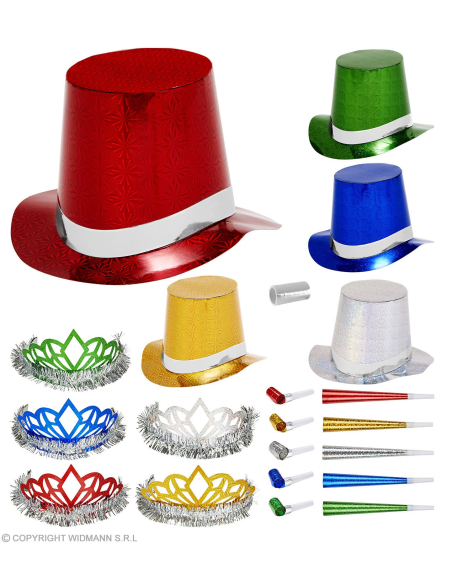 Kit de fête multicolore, holographique pour 10 personnes