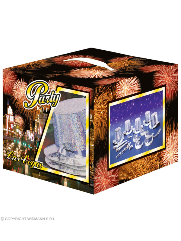 Kit de fête argent holographique pour 10 personnes