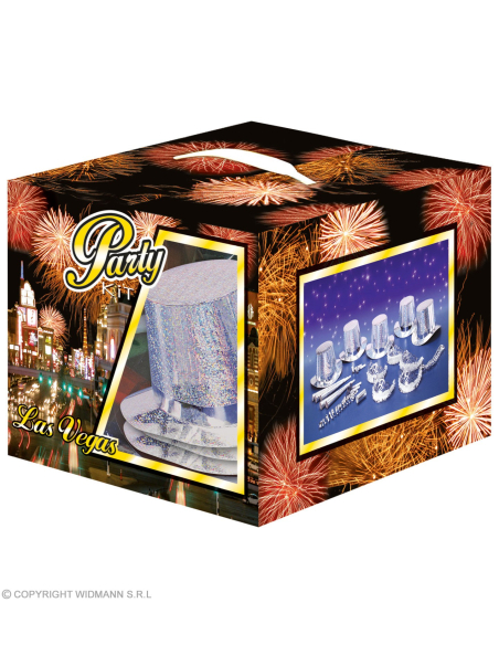Kit de fête argent holographique pour 10 personnes