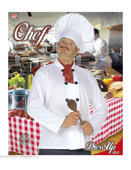 Set Chef cuisinier (veste, toque et foulard)