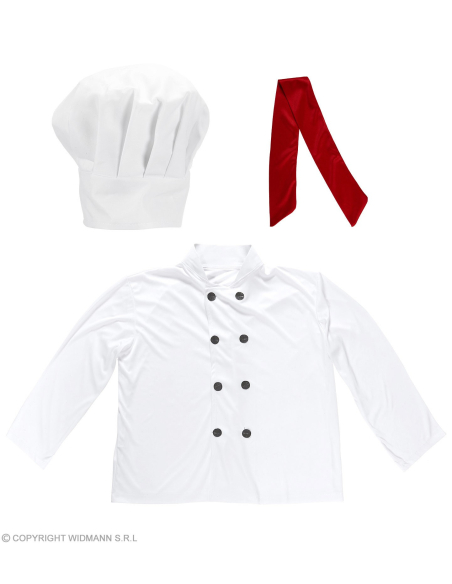 Set Chef cuisinier (veste, toque et foulard)