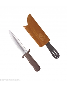 Couteau d'indien avec gaine en daim - 28 cm