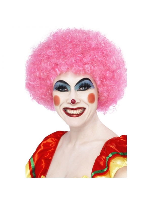 Perruque clown fou rose | Accessoires